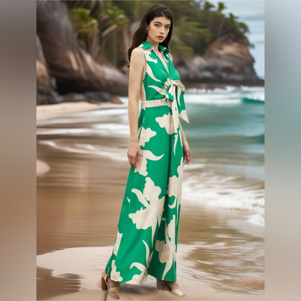 New sleeveless floral maxi dress